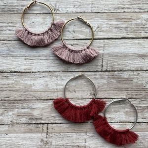 Fringed Hoop Earrings